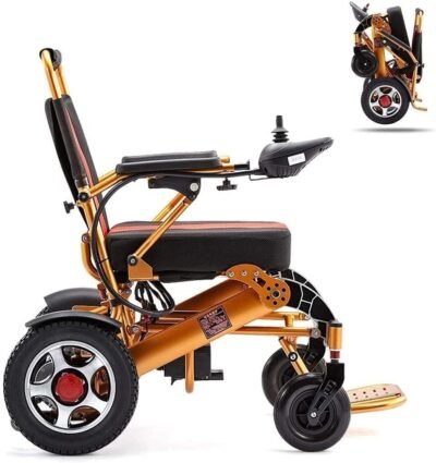 Fauteuil roulant électrique pliable tout terrain léger à double moteur